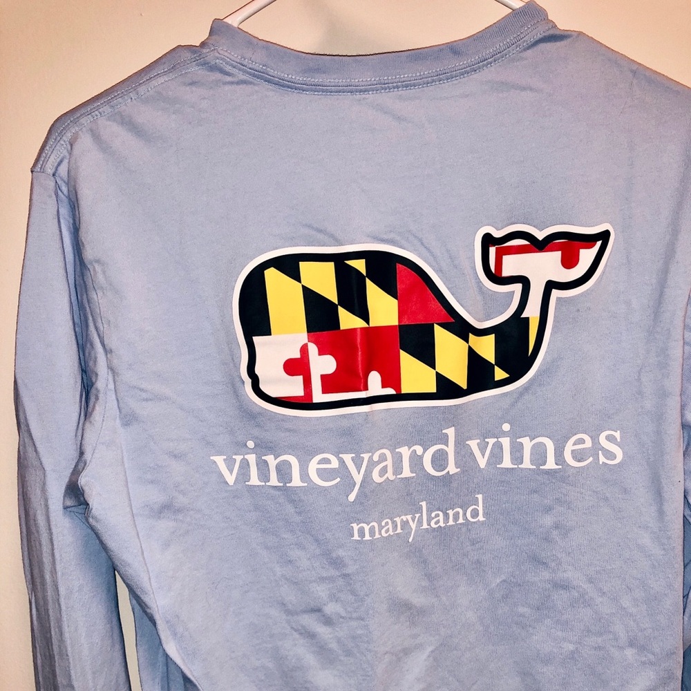 Vineyard Vines Blue Maryland Long Sleeve T Shirt